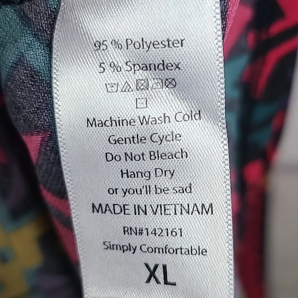 LuLaRoe Maxi Skirt XL Colorful Geometric Long Jersey Knit A-line Flowy Print